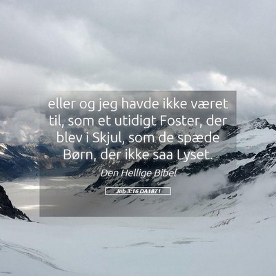 Picture 05 - Job 3:16 DA1871 - eller og jeg havde ikke været til, som et - Bible Verse Picture