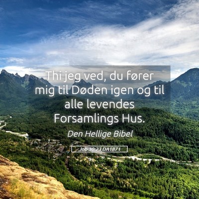 Picture 05 - Job 30:23 DA1871 - Thi jeg ved, du fører mig til Døden igen og til - Bible Verse Picture