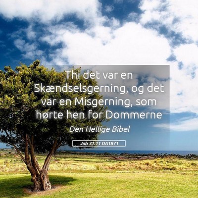 Picture 05 - Job 31:11 DA1871 - Thi det var en Skændselsgerning, og det var en - Bible Verse Picture