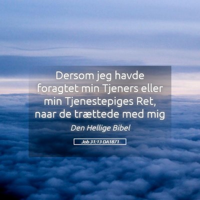 Picture 05 - Job 31:13 DA1871 - Dersom jeg havde foragtet min Tjeners eller min - Bible Verse Picture