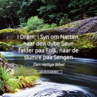Picture 05 - Job 33:15 DA1871 - I Drøm, i Syn om Natten, naar den dybe Søvn - Bible Verse Picture