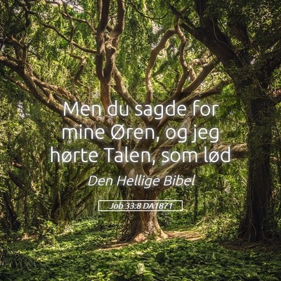 Picture 05 - Job 33:8 DA1871 - Men du sagde for mine Øren, og jeg hørte Talen, - Bible Verse Picture