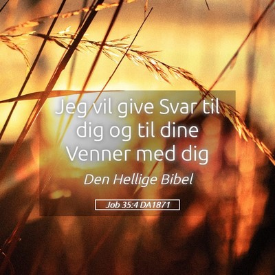 Picture 05 - Job 35:4 DA1871 - Jeg vil give Svar til dig og til dine Venner med - Bible Verse Picture