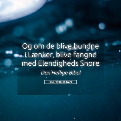 Picture 05 - Job 36:8 DA1871 - Og om de blive bundne i Lænker, blive fangne med - Bible Verse Picture