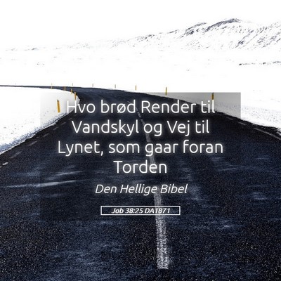 Picture 05 - Job 38:25 DA1871 - Hvo brød Render til Vandskyl og Vej til Lynet, - Bible Verse Picture