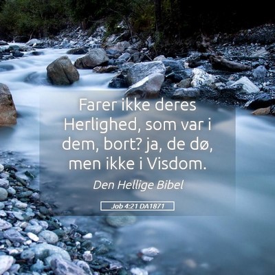 Picture 05 - Job 4:21 DA1871 - Farer ikke deres Herlighed, som var i dem, bort? - Bible Verse Picture