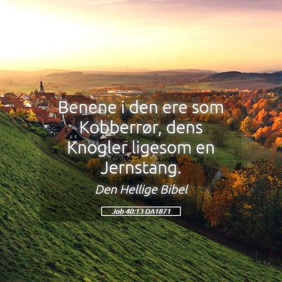 Picture 05 - Job 40:13 DA1871 - Benene i den ere som Kobberrør, dens Knogler - Bible Verse Picture