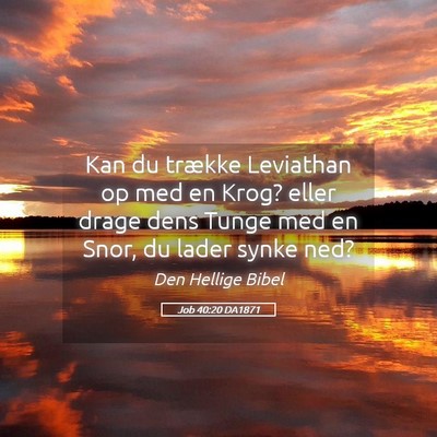 Picture 05 - Job 40:20 DA1871 - Kan du trække Leviathan op med en Krog? eller - Bible Verse Picture