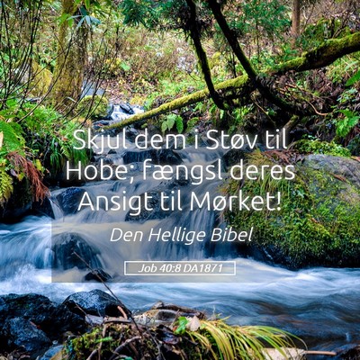 Picture 05 - Job 40:8 DA1871 - Skjul dem i Støv til Hobe; fængsl deres Ansigt - Bible Verse Picture