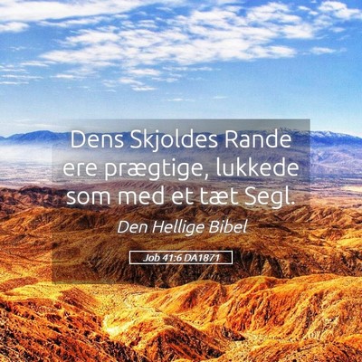Picture 05 - Job 41:6 DA1871 - Dens Skjoldes Rande ere prægtige, lukkede som - Bible Verse Picture