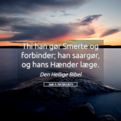 Picture 05 - Job 5:18 DA1871 - Thi han gør Smerte og forbinder; han saargør, - Bible Verse Picture