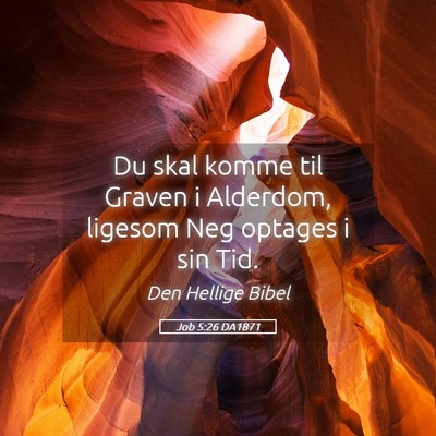 Picture 05 - Job 5:26 DA1871 - Du skal komme til Graven i Alderdom, ligesom Neg - Bible Verse Picture