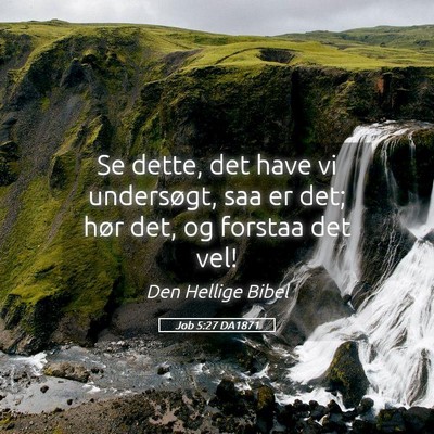 Picture 05 - Job 5:27 DA1871 - Se dette, det have vi undersøgt, saa er det; - Bible Verse Picture