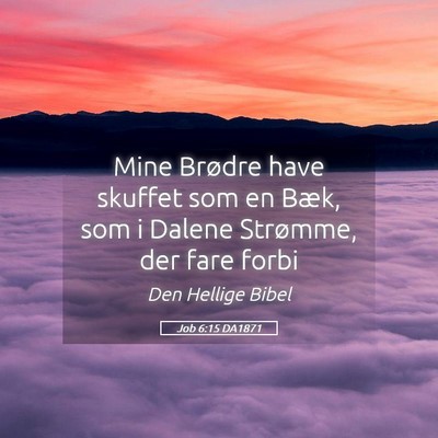 Picture 05 - Job 6:15 DA1871 - Mine Brødre have skuffet som en Bæk, som i - Bible Verse Picture