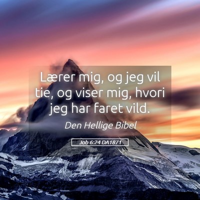 Picture 05 - Job 6:24 DA1871 - Lærer mig, og jeg vil tie, og viser mig, hvori - Bible Verse Picture
