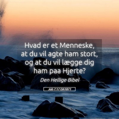 Picture 05 - Job 7:17 DA1871 - Hvad er et Menneske, at du vil agte ham stort, og - Bible Verse Picture