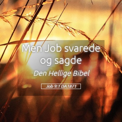 Picture 05 - Job 9:1 DA1871 - Men Job svarede og - Bible Verse Picture