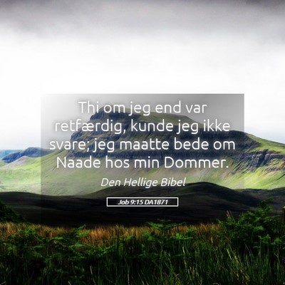 Picture 05 - Job 9:15 DA1871 - Thi om jeg end var retfærdig, kunde jeg ikke - Bible Verse Picture