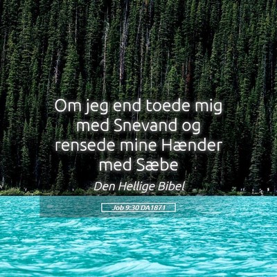 Picture 05 - Job 9:30 DA1871 - Om jeg end toede mig med Snevand og rensede mine - Bible Verse Picture