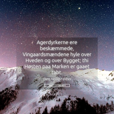Picture 05 - Joel 1:11 DA1871 - Agerdyrkerne ere beskæmmede, Vingaardsmændene - Bible Verse Picture
