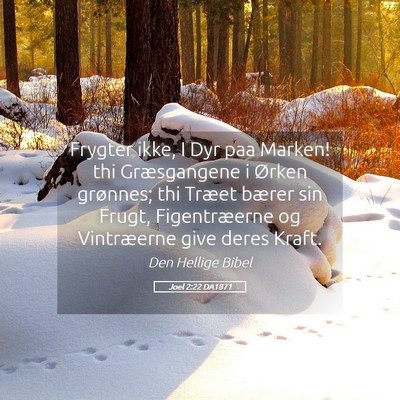 Picture 05 - Joel 2:22 DA1871 - Frygter ikke, I Dyr paa Marken! thi Græsgangene - Bible Verse Picture