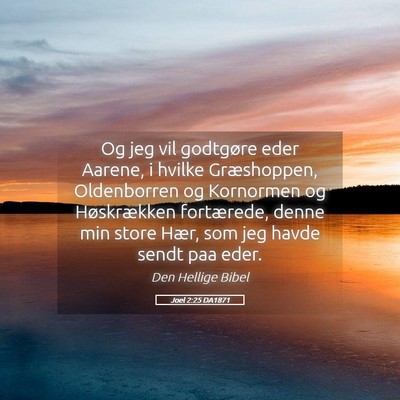 Picture 05 - Joel 2:25 DA1871 - Og jeg vil godtgøre eder Aarene, i hvilke - Bible Verse Picture