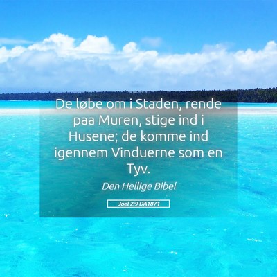 Picture 05 - Joel 2:9 DA1871 - De løbe om i Staden, rende paa Muren, stige ind - Bible Verse Picture