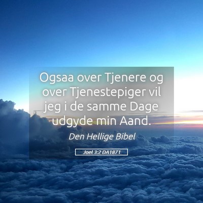 Picture 05 - Joel 3:2 DA1871 - Ogsaa over Tjenere og over Tjenestepiger vil jeg - Bible Verse Picture