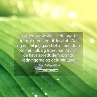 Picture 05 - Joel 3:7 DA1871 - da vil jeg samle alle Hedningerne og føre dem - Bible Verse Picture