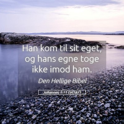 Picture 05 - Johannes 1:11 DA1871 - Han kom til sit eget, og hans egne toge ikke imod - Bible Verse Picture