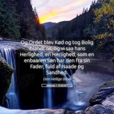 Picture 05 - Johannes 1:14 DA1871 - Og Ordet blev Kød og tog Bolig iblandt os, og vi - Bible Verse Picture