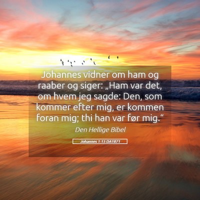 Picture 05 - Johannes 1:15 DA1871 - Johannes vidner om ham og raaber og siger: „Ham - Bible Verse Picture