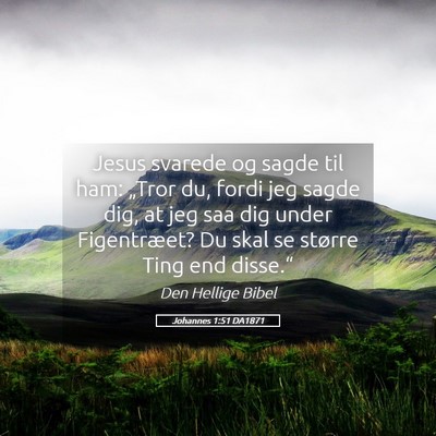 Picture 05 - Johannes 1:51 DA1871 - Jesus svarede og sagde til ham: „Tror du, fordi - Bible Verse Picture