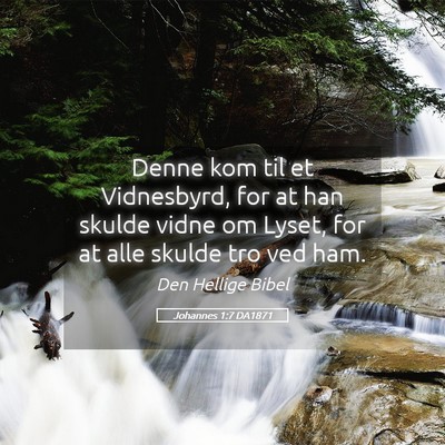 Picture 05 - Johannes 1:7 DA1871 - Denne kom til et Vidnesbyrd, for at han skulde - Bible Verse Picture
