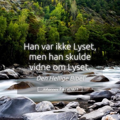 Picture 05 - Johannes 1:8 DA1871 - Han var ikke Lyset, men han skulde vidne om - Bible Verse Picture