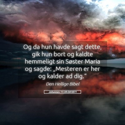 Picture 05 - Johannes 11:28 DA1871 - Og da hun havde sagt dette, gik hun bort og - Bible Verse Picture