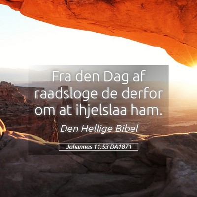 Picture 05 - Johannes 11:53 DA1871 - Fra den Dag af raadsloge de derfor om at - Bible Verse Picture