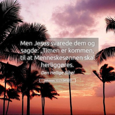 Picture 05 - Johannes 12:23 DA1871 - Men Jesus svarede dem og sagde: „Timen er - Bible Verse Picture
