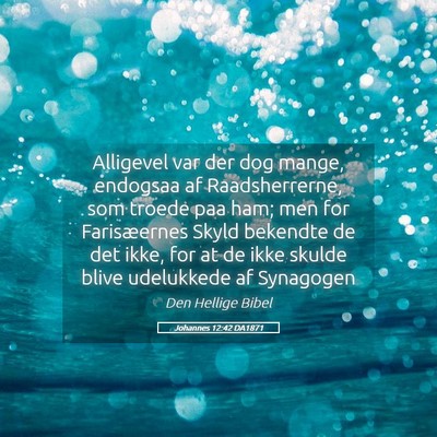 Picture 05 - Johannes 12:42 DA1871 - Alligevel var der dog mange, endogsaa af - Bible Verse Picture
