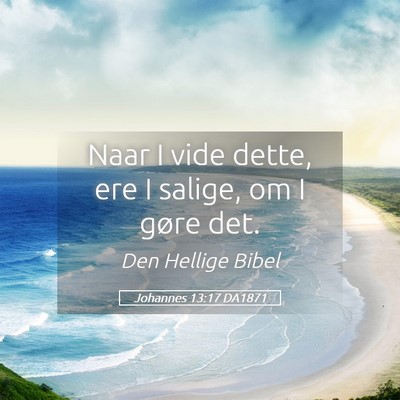 Picture 05 - Johannes 13:17 DA1871 - Naar I vide dette, ere I salige, om I gøre - Bible Verse Picture