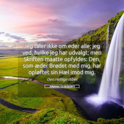 Picture 05 - Johannes 13:18 DA1871 - Jeg taler ikke om eder alle; jeg ved, hvilke jeg - Bible Verse Picture