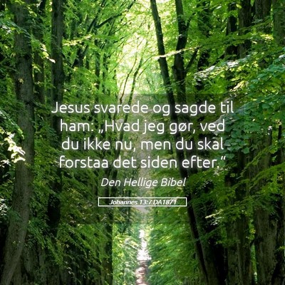Picture 05 - Johannes 13:7 DA1871 - Jesus svarede og sagde til ham: „Hvad jeg gør, - Bible Verse Picture