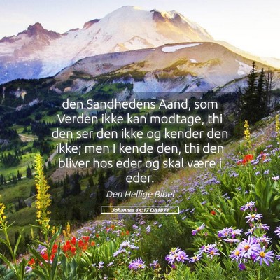 Picture 05 - Johannes 14:17 DA1871 - den Sandhedens Aand, som Verden ikke kan modtage, - Bible Verse Picture