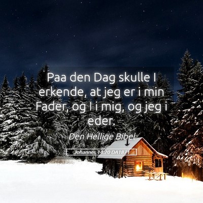 Picture 05 - Johannes 14:20 DA1871 - Paa den Dag skulle I erkende, at jeg er i min - Bible Verse Picture