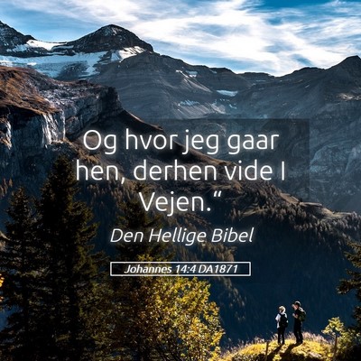 Picture 05 - Johannes 14:4 DA1871 - Og hvor jeg gaar hen, derhen vide I - Bible Verse Picture
