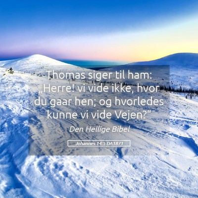 Picture 05 - Johannes 14:5 DA1871 - Thomas siger til ham: „Herre! vi vide ikke, - Bible Verse Picture
