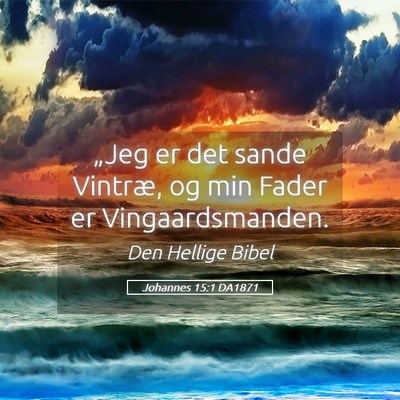 Picture 05 - Johannes 15:1 DA1871 - „Jeg er det sande Vintræ, og min Fader er - Bible Verse Picture