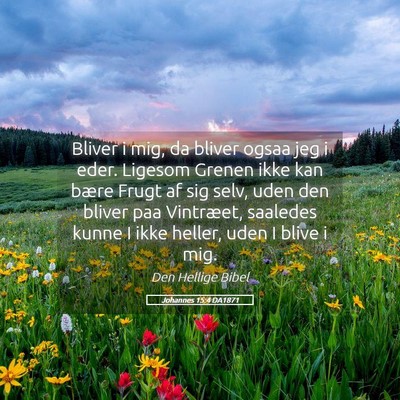 Picture 05 - Johannes 15:4 DA1871 - Bliver i mig, da bliver ogsaa jeg i eder. Ligesom - Bible Verse Picture