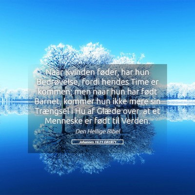 Picture 05 - Johannes 16:21 DA1871 - Naar Kvinden føder, har hun Bedrøvelse, fordi - Bible Verse Picture