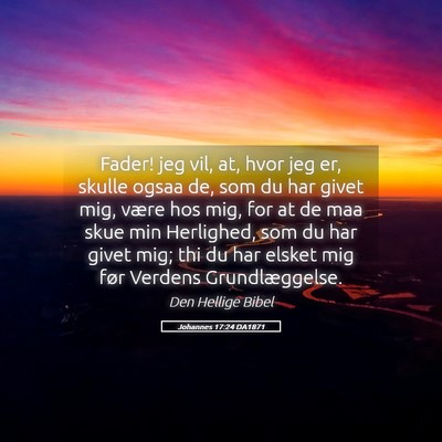 Picture 05 - Johannes 17:24 DA1871 - Fader! jeg vil, at, hvor jeg er, skulle ogsaa de, - Bible Verse Picture